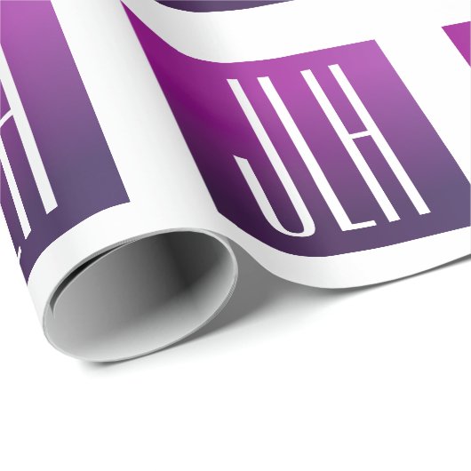 Lila Ombre- und White-Initialen oder andere Texte Geschenkpapier (Rolleneckpunkt)