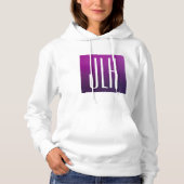 Lila Ombre- und White-Initialen oder andere Texte Hoodie (Vorderseite)