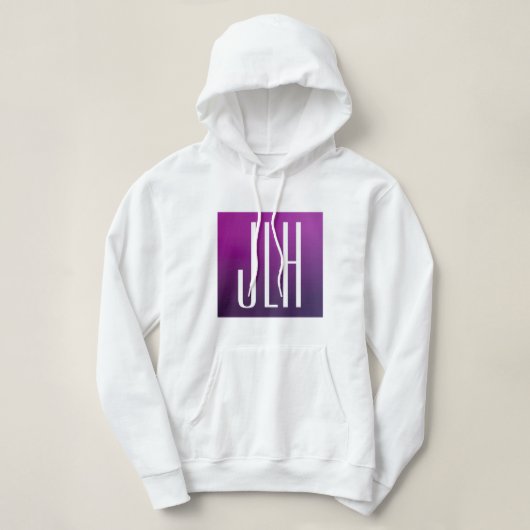 Lila Ombre- und White-Initialen oder andere Texte Hoodie (Design vorne)