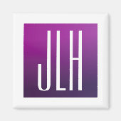 Lila Ombre- und White-Initialen oder andere Texte Magnet (Vorne)