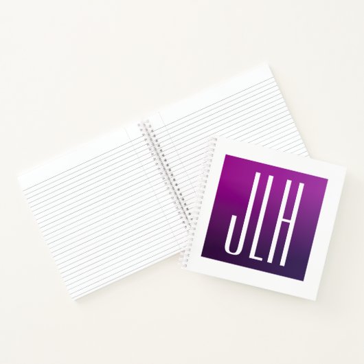 Lila Ombre- und White-Initialen oder andere Texte Notizblock (Innenseite)
