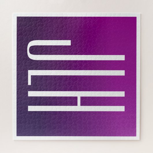 Lila Ombre- und White-Initialen oder andere Texte Puzzle (Horizontal)