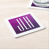 Lila Ombre- und White-Initialen oder andere Texte Rechteckiger Pappuntersetzer (angewinkelt)