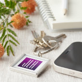 Lila Ombre- und White-Initialen oder andere Texte Schlüsselanhänger (Seite)