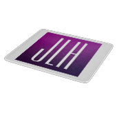 Lila Ombre- und White-Initialen oder andere Texte Schneidebrett (Ecke)