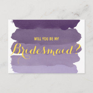Lila ombre Wasserfarbe Werden Sie meine Bridesmaid Einladung