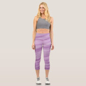 Lila Ombre Waves Sport Capri Leggings (Vorderseite)