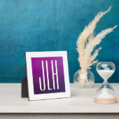 Lila Ombre & weiße Initialen oder anderer Text Fotoplatte (InSitu)