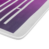 Lila Ombre & weiße Initialen oder anderer Text Schneidebrett (Ecke)