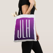 Lila Ombre & weiße Initialen oder anderer Text Tasche (Von Nahem)