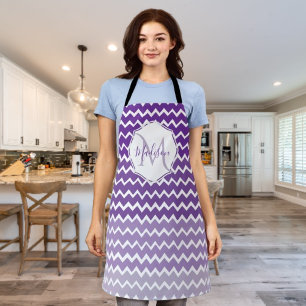 Lila Ombre Zickzack Personalisierte Schürze