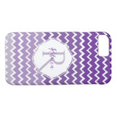 Lila Ombre Zickzack Personalisierter iPhone-Fall Case-Mate iPhone Hülle (Rückseite (Horizontal))