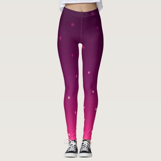 Lila Omerstars Leggings (Vorderseite)