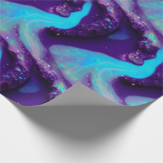 Lila Opal Dream Wrapping Paper Abstrakt Crystal Geschenkpapier (Ecke)