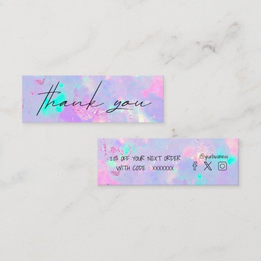 lila Opal-Edelstein-Diskontkarte Mini Visitenkarte (Vorne/Hinten)