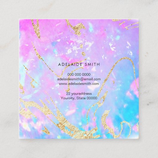 lila Opal-Hintergrundtextur Quadratische Visitenkarte (Rückseite)