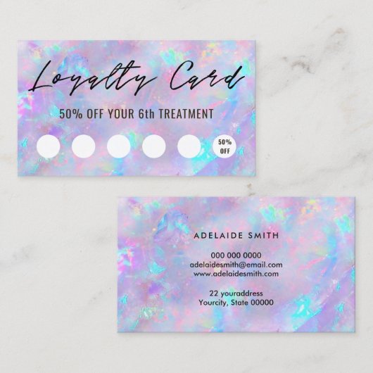 lila Opal-inspirierte Textur-Treuekarte Visitenkarte (Vorne/Hinten)