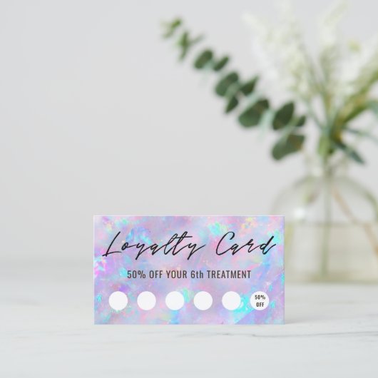 lila Opal-inspirierte Textur-Treuekarte Visitenkarte (Stehend Vorderseite)