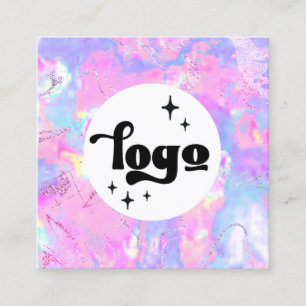 lila Opal-Quadratzkarte Quadratische Visitenkarte