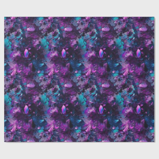 Lila opales Wrapping Papier Abstrakte Kristalle Geschenkpapier (Flach)