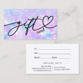 lila opeller Glitzer kleine Geschenkkarte Visitenkarte (Vorne/Hinten)