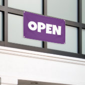 Lila OPEN Banner (Äußeres Gebäude)