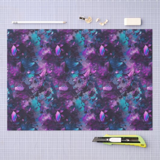 Lila optisches Wasserteppich Abstrakte Kristalle Seidenpapier (Handwerk)