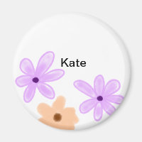 Lila orange abgeblümte Aquarellfarbe Name Text hin