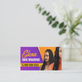 Lila & Orange African Hair Brading Beauty Salon Treuekarte (Stehend Vorderseite)
