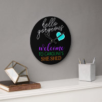 Lila Orange Aqua White Retro Sie Shed Welcome