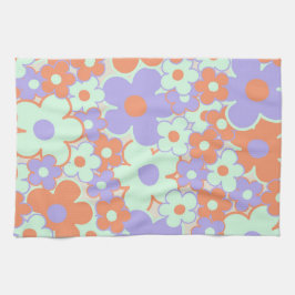 Lila Orange Aquamarin Tropical Floral Botanical Geschirrtuch