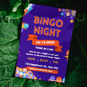 Lila & Orange Bingo Fun Night Invite Fundraiser Einladung