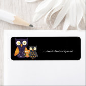 Lila/Orange/Blac Owls, anpassbarer Hintergrund (Insitu)