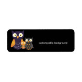 Lila/Orange/Blac Owls, anpassbarer Hintergrund (Vorne)