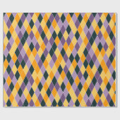 Lila Orange Black Bold Fun Fall Geschenk Geschenkpapier (Flach)