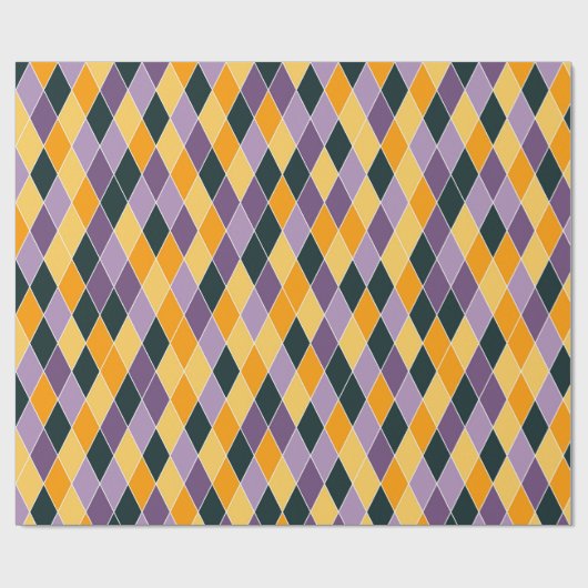 Lila Orange Black Bold Fun Fall Geschenk Geschenkpapier (Flach)