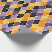 Lila Orange Black Bold Fun Fall Geschenk Geschenkpapier (Ecke)