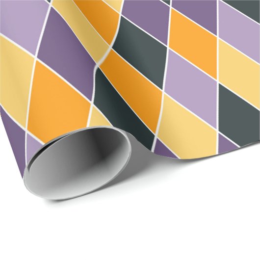 Lila Orange Black Bold Fun Fall Geschenk Geschenkpapier (Rolleneckpunkt)