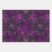Lila, Orange & Black CobwebHalloween Bokeh Geschenkpapier Set (Vorderseite 3)