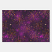 Lila, Orange & Black CobwebHalloween Bokeh Geschenkpapier Set (Vorderseite)