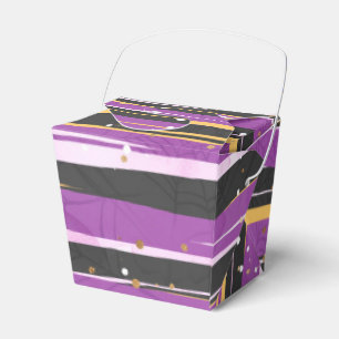 LILA ORANGE-BLACK-HALLOWEEN STREIFEN GESCHENKSCHACHTEL