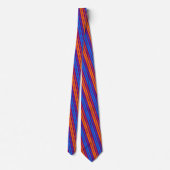 Lila Orange Blau Vertikale Streifen Design Krawatte (Rückseite)