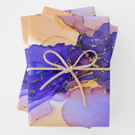 Lila Orange Blue Abstrakt Geschenkpapier Set (Beispiel)