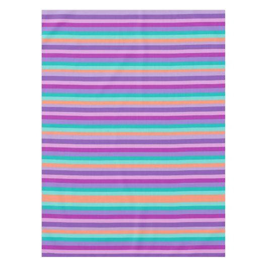 Lila Orange Blue Streifen Tischdecke (Vorderseite)