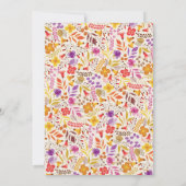 Lila Orange Boho Wildblume Foliage Baby Dusche Einladung (Rückseite)