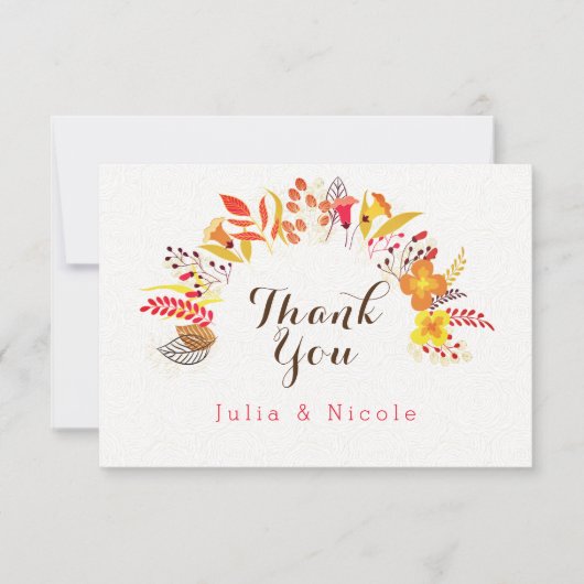 Lila Orange Boho Wildblume Foliage Hochzeit (Vorderseite)