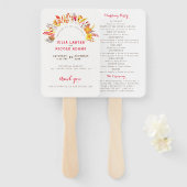 Lila Orange Boho Wildblume Foliage Hochzeit Fächer (Vorne und Hinten)