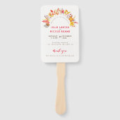 Lila Orange Boho Wildblume Foliage Hochzeit Fächer (Vorderseite)