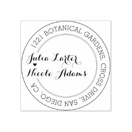 Lila Orange Boho Wildblume Foliage Hochzeit Gummistempel