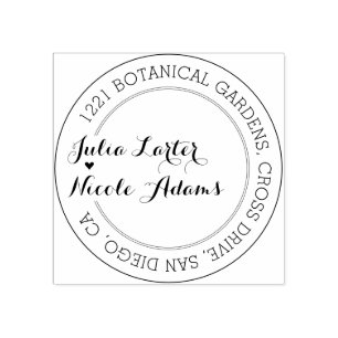 Lila Orange Boho Wildblume Foliage Hochzeit Gummistempel